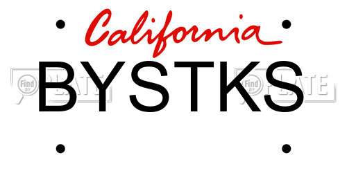 BYSTKS California License Plate