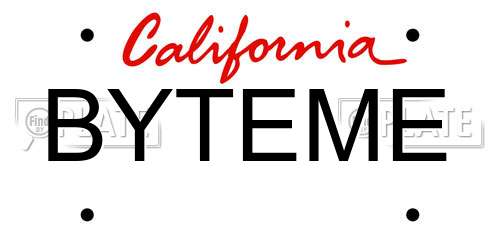 BYTEME California License Plate
