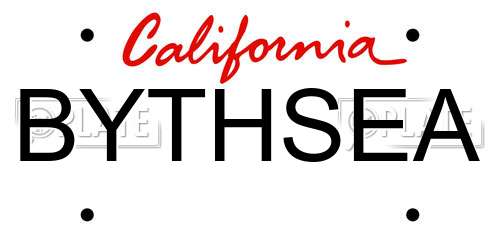 BYTHSEA California License Plate