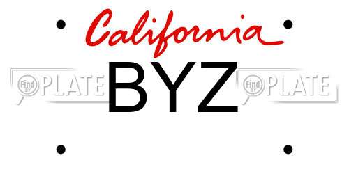 BYZ California License Plate