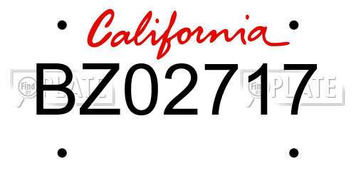 BZ02717 California License Plate