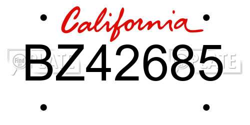 BZ42685 California License Plate
