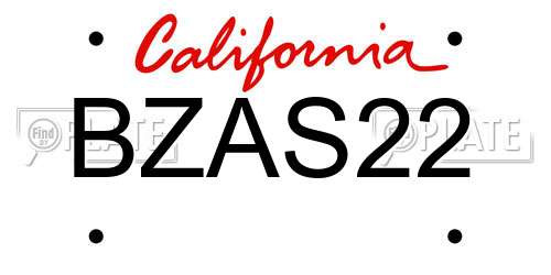BZAS22 California License Plate