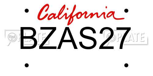 BZAS27 California License Plate