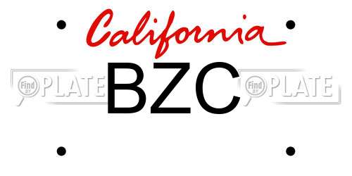 BZC California License Plate