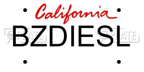 BZDIESL California License Plate
