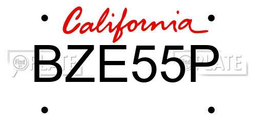 BZE55P California License Plate