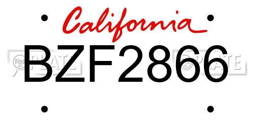 BZF2866 California License Plate