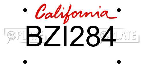 BZI284 California License Plate