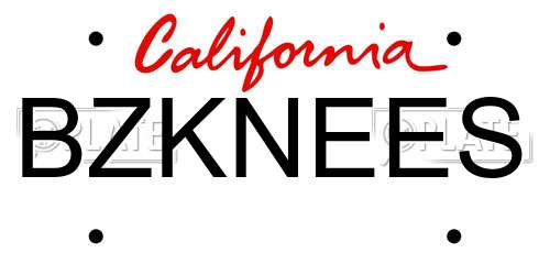 BZKNEES California License Plate