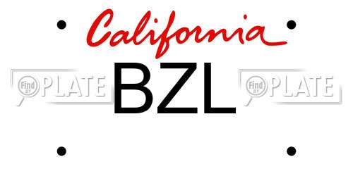 BZL California License Plate