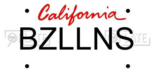 BZLLNS California License Plate