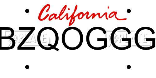 BZQOGGG California License Plate