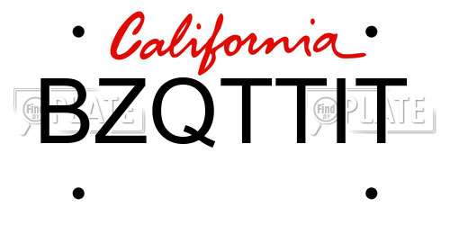 BZQTTIT California License Plate