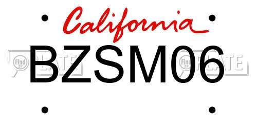 BZSM06 California License Plate