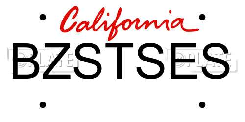 BZSTSES California License Plate