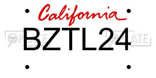 BZTL24 California License Plate