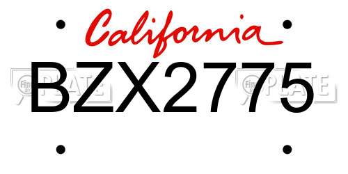BZX2775 California License Plate