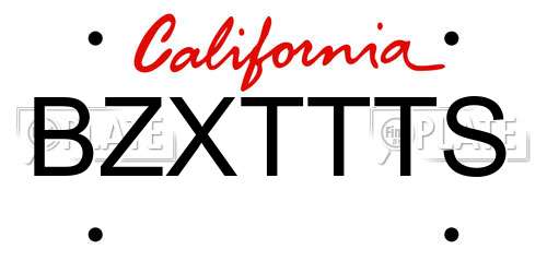 BZXTTTS California License Plate