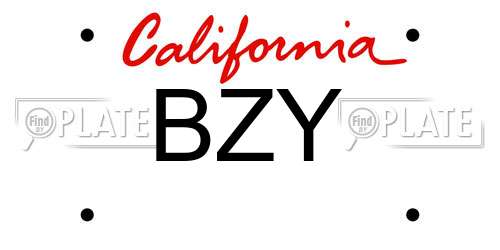 BZY California License Plate
