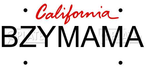 BZYMAMA California License Plate