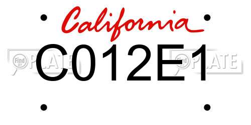 C012E1 California License Plate