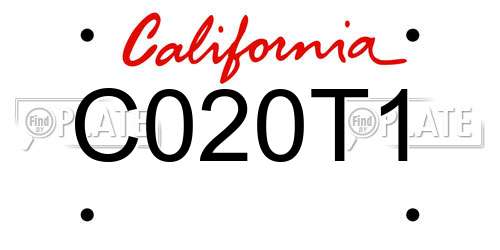 C020T1 California License Plate