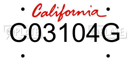 C03104G California License Plate
