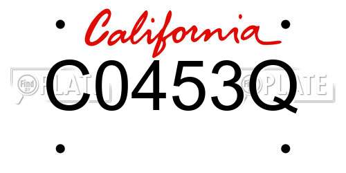 C0453Q California License Plate