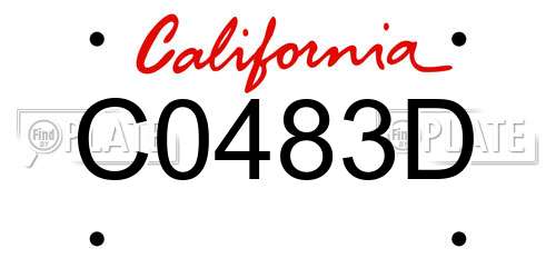 C0483D California License Plate