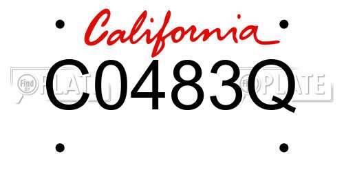C0483Q California License Plate