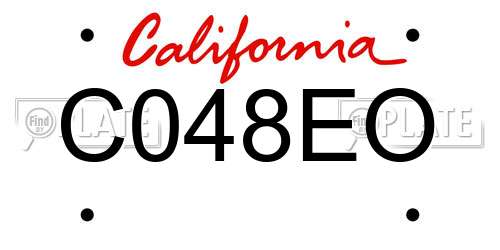 C048EO California License Plate