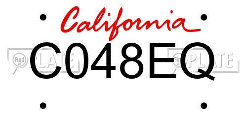 C048EQ California License Plate