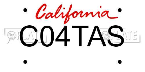 C04TAS California License Plate