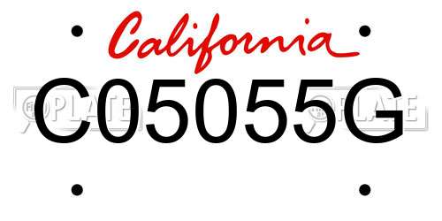 C05055G California License Plate