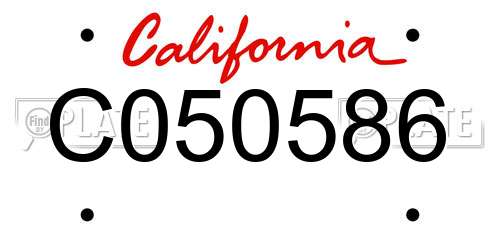 C050586 California License Plate