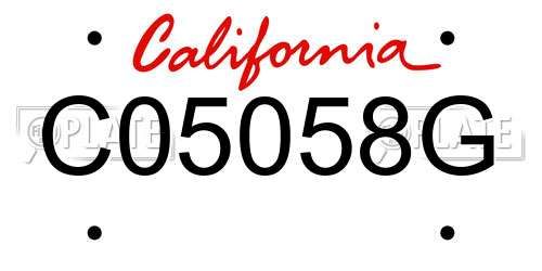 C05058G California License Plate