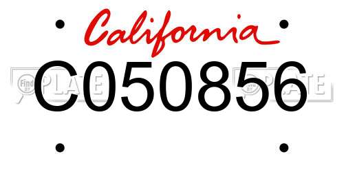 C050856 California License Plate