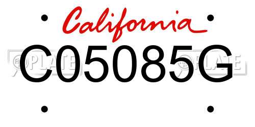 C05085G California License Plate