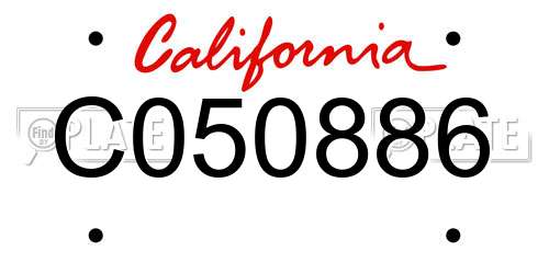 C050886 California License Plate