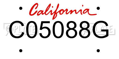 C05088G California License Plate
