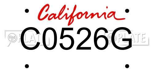 C0526G California License Plate