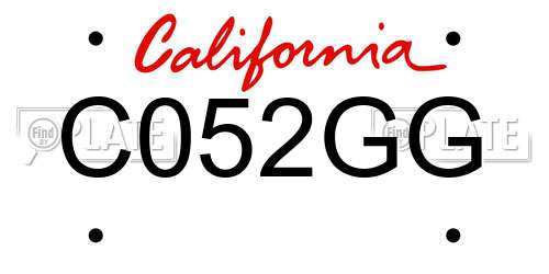 C052GG California License Plate