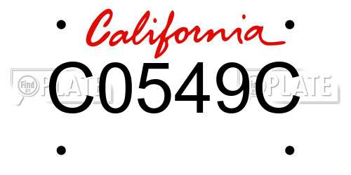 C0549C California License Plate
