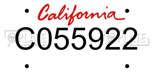 C055922 California License Plate