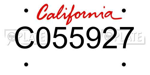 C055927 California License Plate