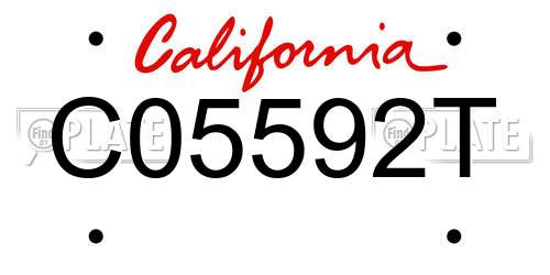 C05592T California License Plate