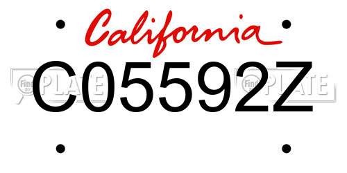 C05592Z California License Plate