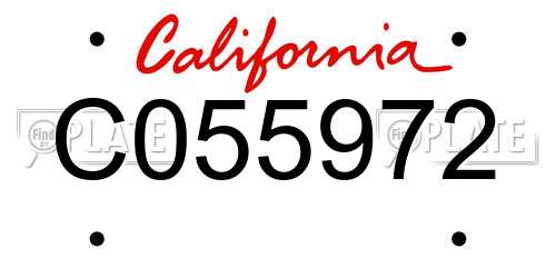 C055972 California License Plate