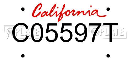 C05597T California License Plate